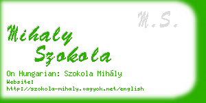 mihaly szokola business card